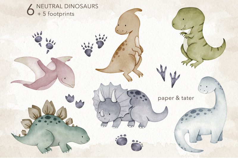 watercolor-neutral-dinosaur-clipart-cute-baby-dino-png