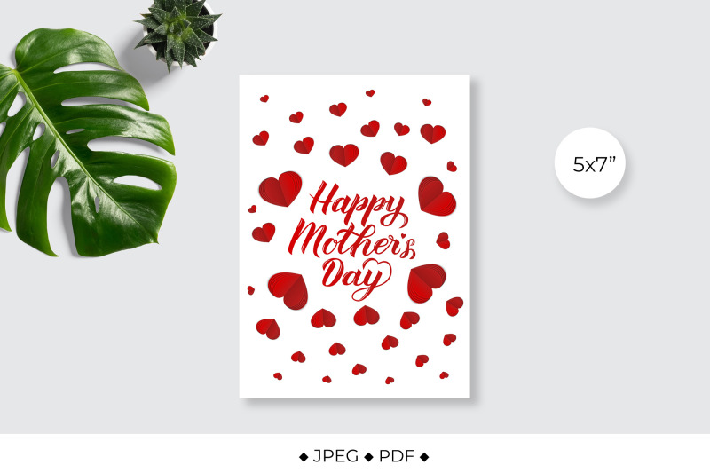 motrers-day-card-with-origami-red-hearts