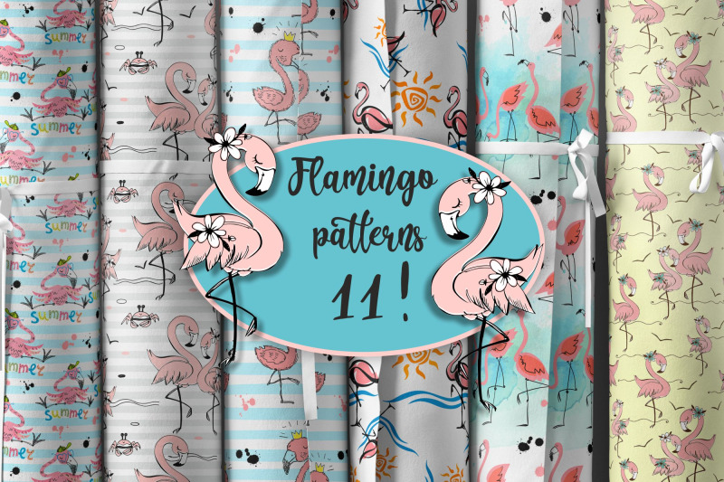 cute-flamingo-seamless-patterns