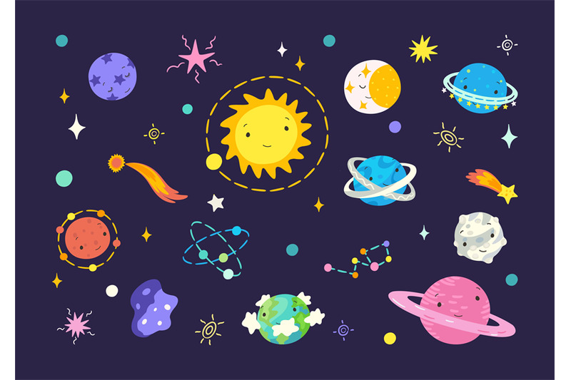 flat-cartoon-universe-space-planets-and-moon-solar-system-and-neptun