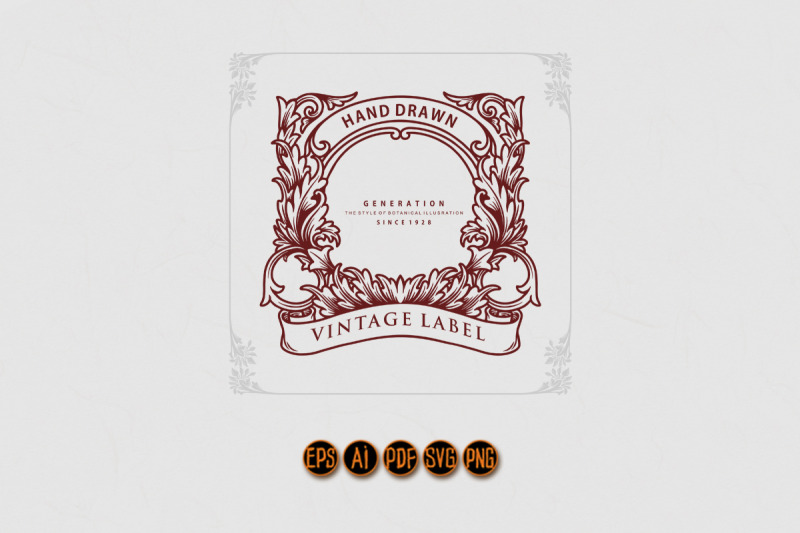 vintage-label-floral-swirls-with-classic-ribbon-svg