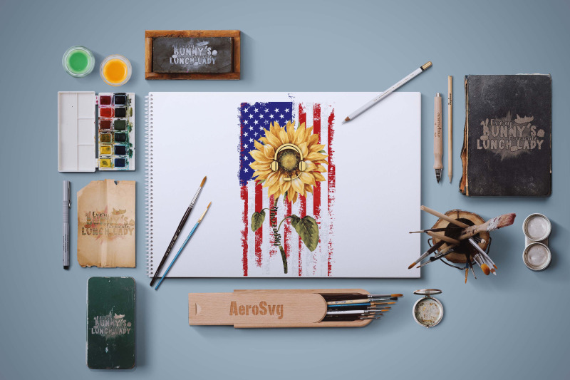 sunflower-with-american-flag-sublimation