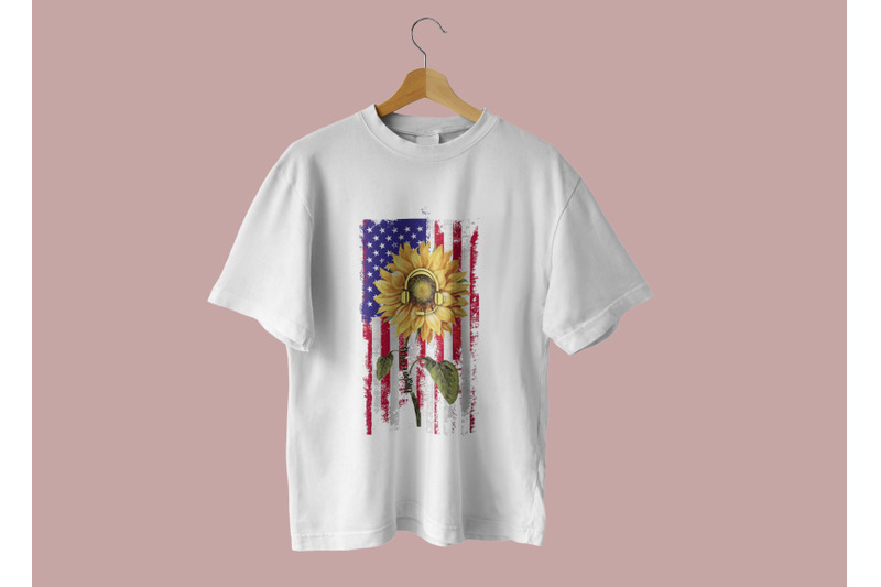 sunflower-with-american-flag-sublimation