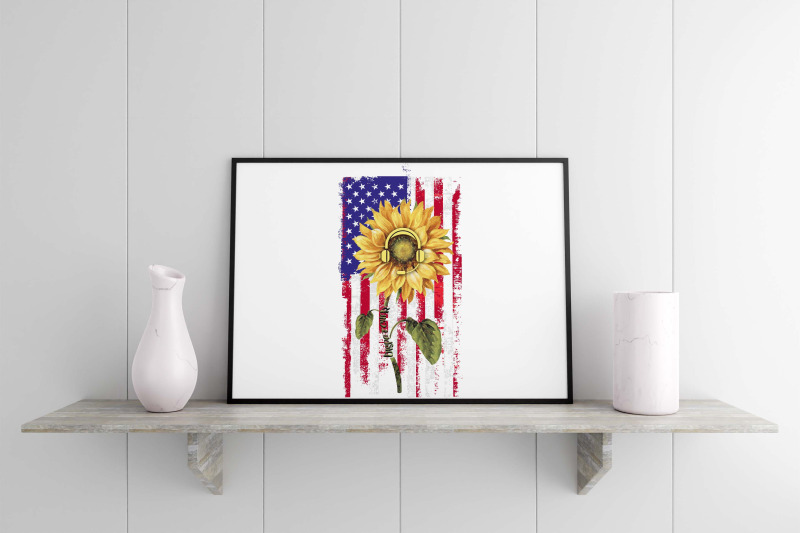 sunflower-with-american-flag-sublimation