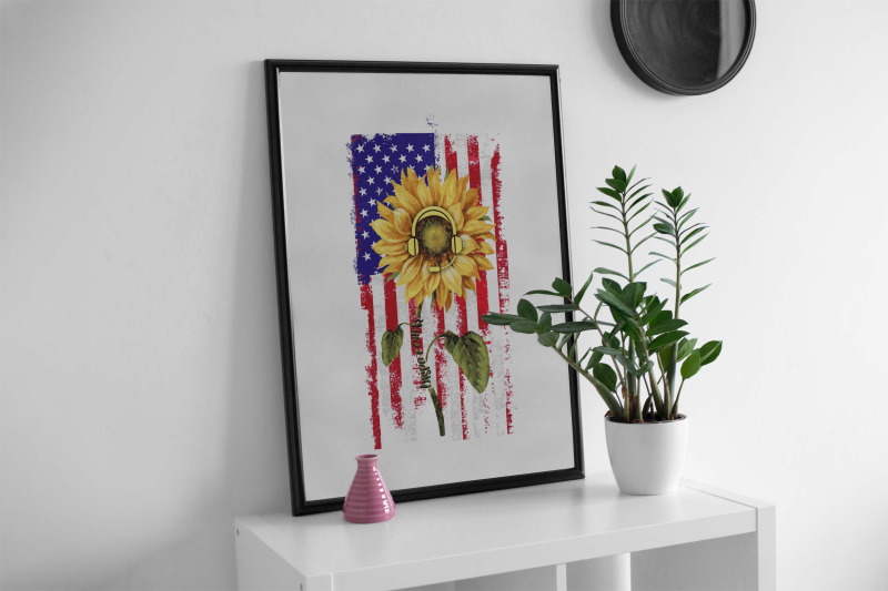 sunflower-with-american-flag-sublimation