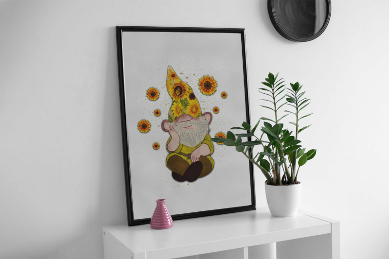 gnome-besides-sunflower-sublimation