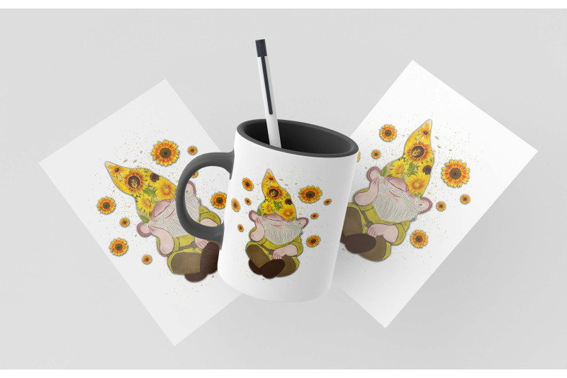 gnome-besides-sunflower-sublimation