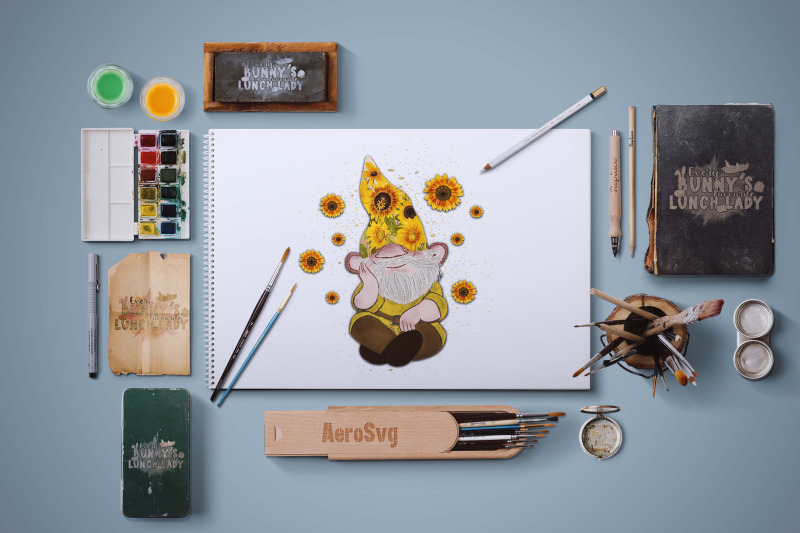 gnome-besides-sunflower-sublimation