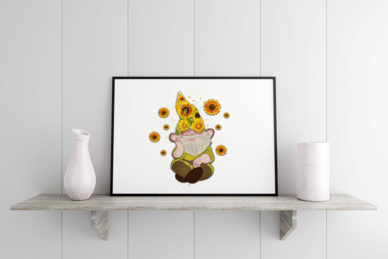 gnome-besides-sunflower-sublimation