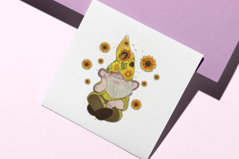 gnome-besides-sunflower-sublimation