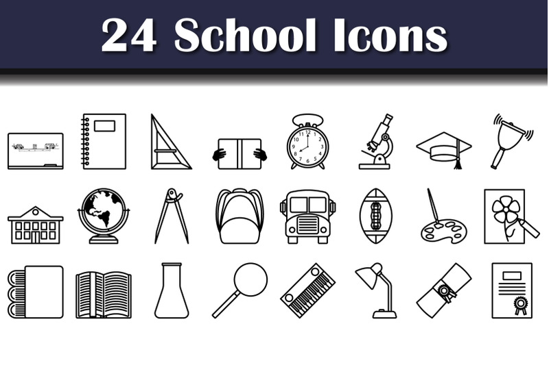 school-icon-set