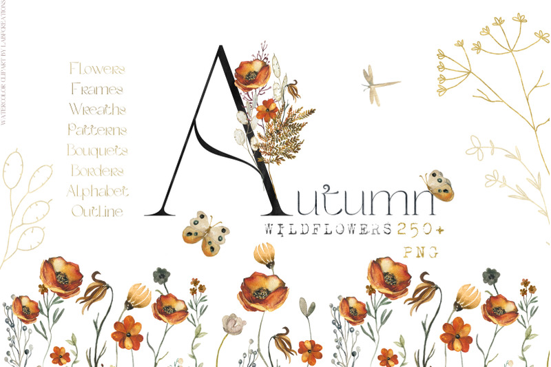 autumn-wildflowers-watercolor-clipart