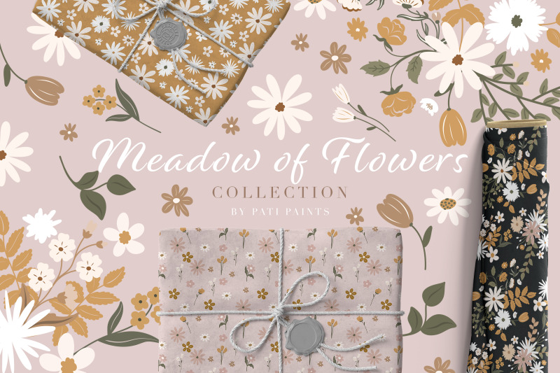 meadow-of-flowers-vector-clipart-pattern-collection