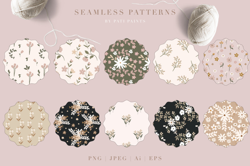 meadow-of-flowers-vector-clipart-pattern-collection