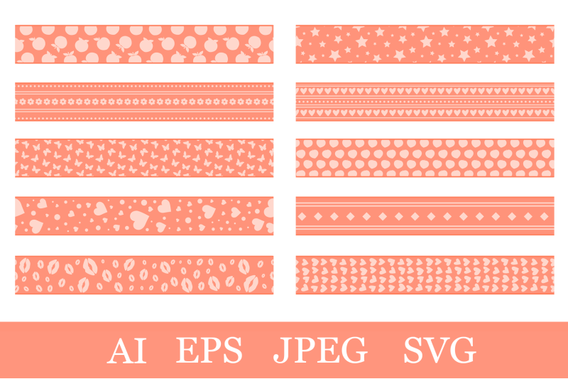 peach-seamless-ribbons-ribbons-peach-color-template