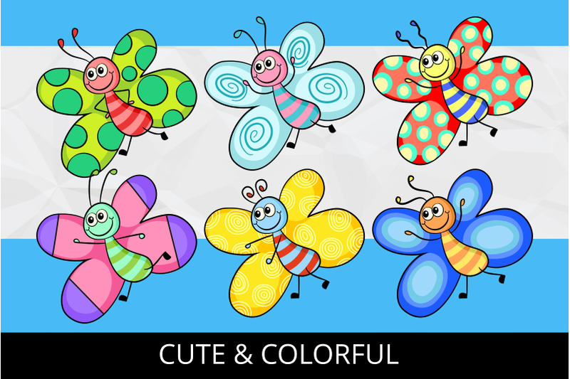 cartoon-child-like-butterflies-and-flowers-vector-clipart