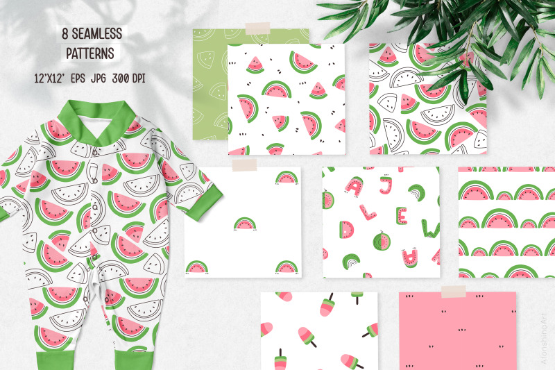 watermelon-digital-paper-fruits-seamless-patterns