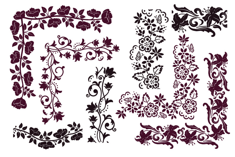 bundle-of-floral-seamless-borders-and-stencils-corner-elements-and-ve