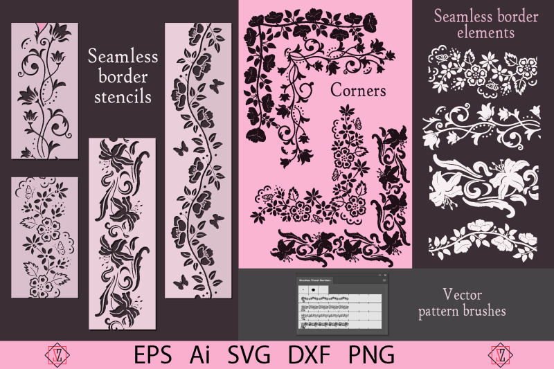 bundle-of-floral-seamless-borders-and-stencils-corner-elements-and-ve
