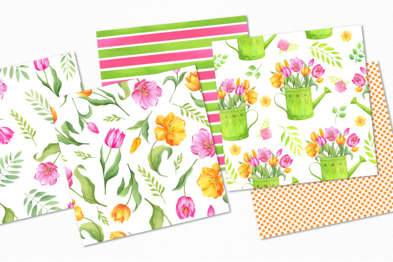 spring-flowers-digital-papers