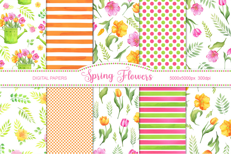 spring-flowers-digital-papers