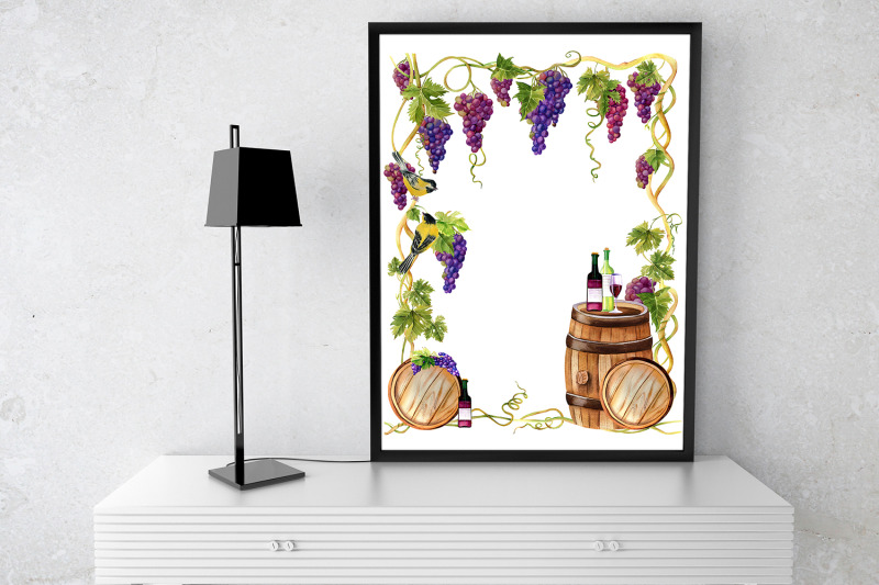 grapes-and-wine-watercolor-clipart