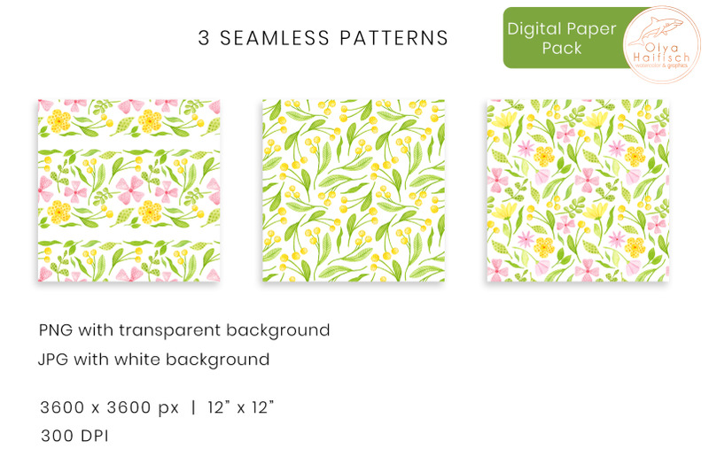 watercolor-flowers-digital-paper-spring-floral-seamless-patterns
