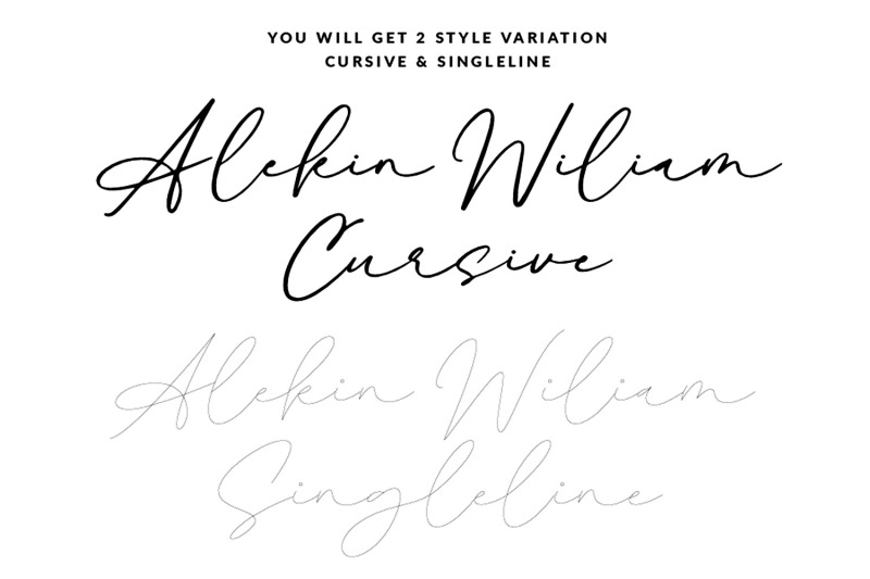 alekin-wiliam-singleline-amp-signature-font