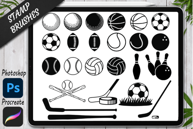 sport-balls-stamps-brushes-for-procreate-and-photoshop-sport-set