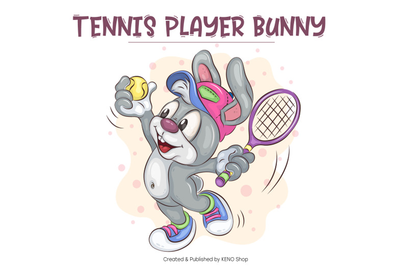 cartoon-bunny-tennis-player-t-shirt-png-svg