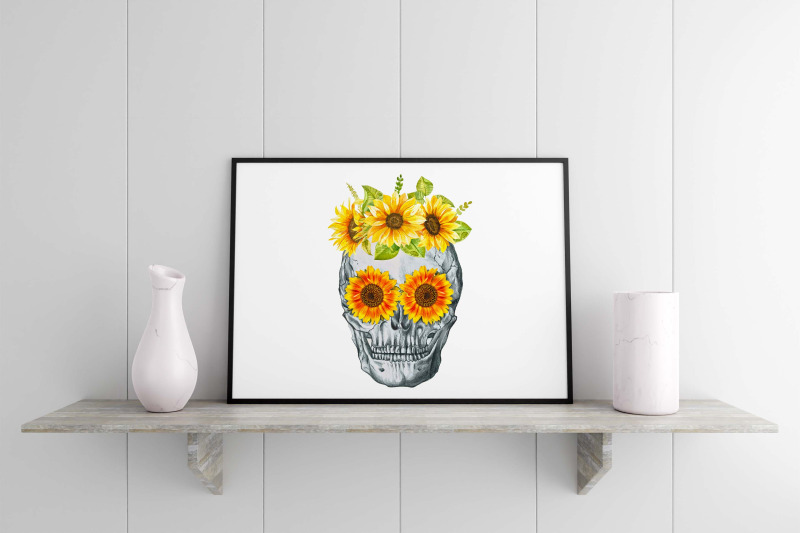 sunflower-skull-sublimation