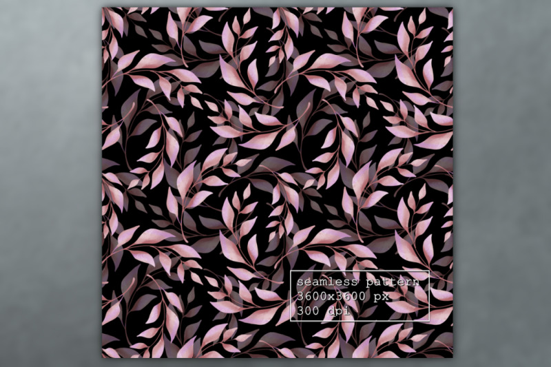 leaves-on-black-seamless-pattern