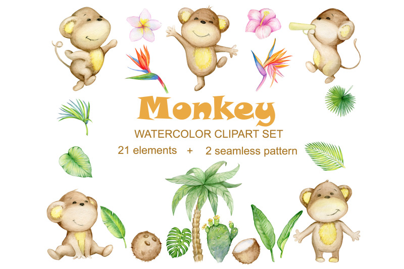 watercolor-monkeys-clipart-cute-tropical-monkeys-for-instant-downlo