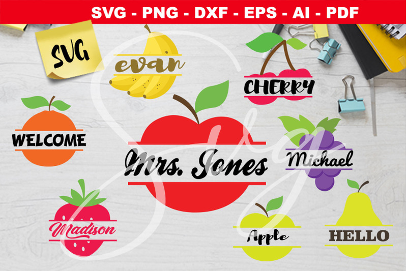 fruits-name-frame-svg