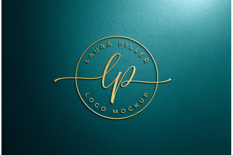 3d-golden-logo-mockup-on-blue-teal-background