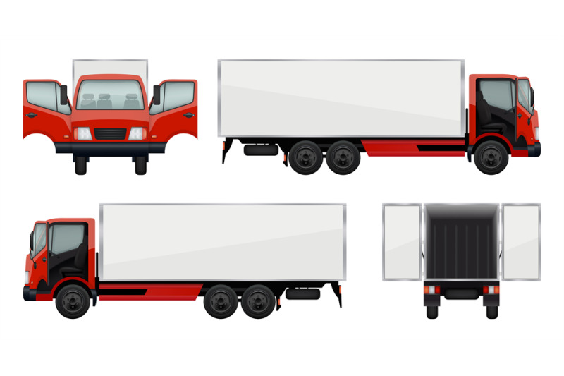 delivery-trucks-cars-opening-doors-realistic-vehicles-in-various-view