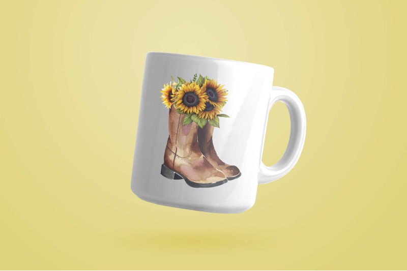 western-cowboy-boot-sunflower-sublimation