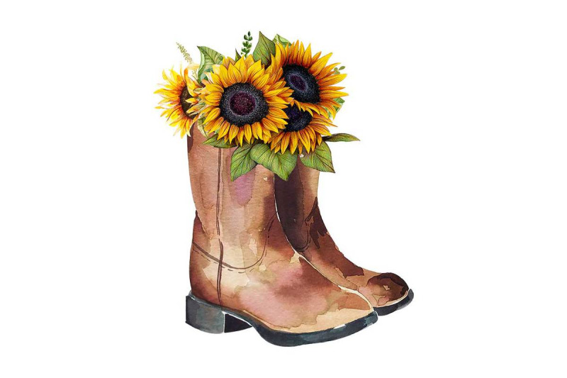 western-cowboy-boot-sunflower-sublimation