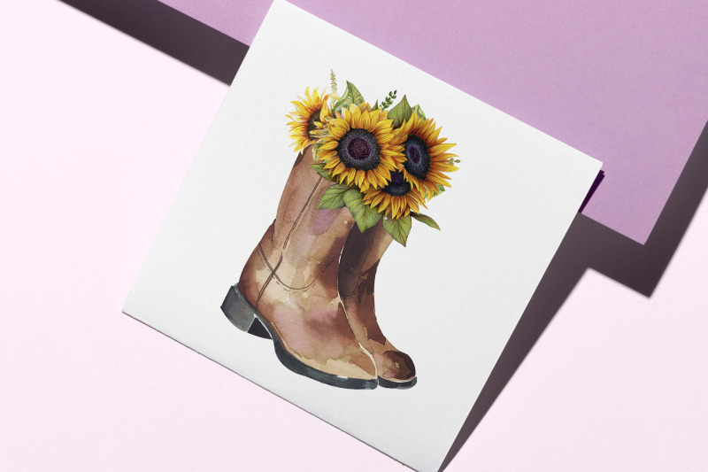 western-cowboy-boot-sunflower-sublimation