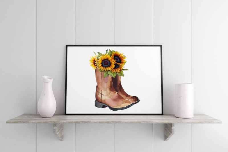 western-cowboy-boot-sunflower-sublimation