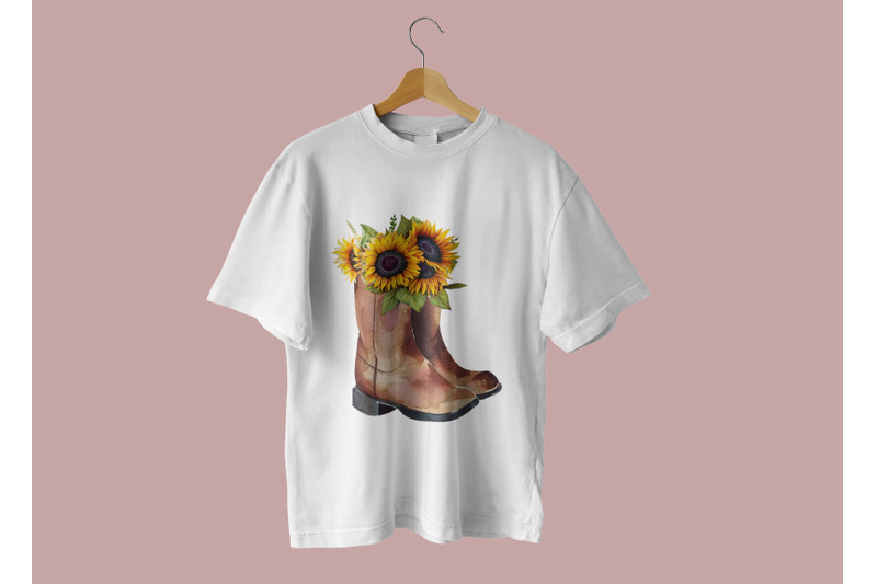 western-cowboy-boot-sunflower-sublimation