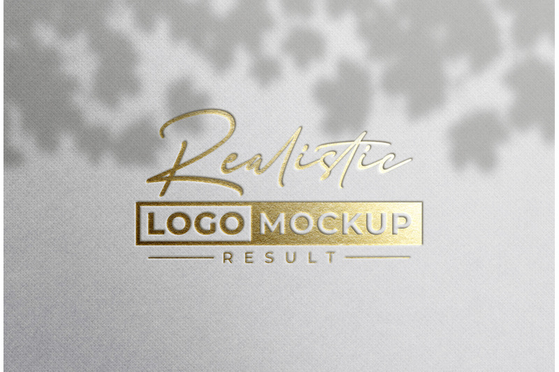 luxury-gold-foil-logo-mockup-on-white-paper-with-overlay-leaves-shadow