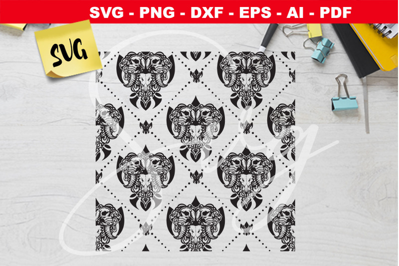 damask-skull-goat-single-svg