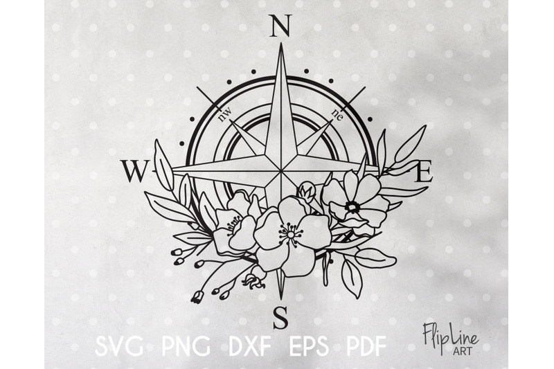 wildflower-compass-rose-svg-amp-png-clipart-floral-compass