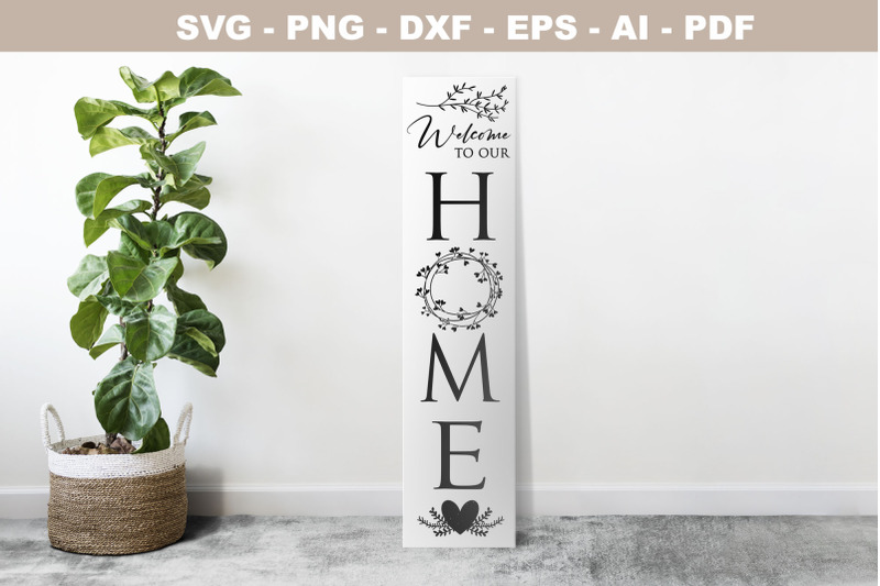 vertical-welcome-sign-svg-leaf-design