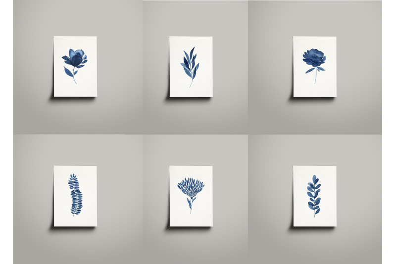 blue-floral-prints-posters-wall-art