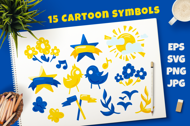 cartoon-ukrainian-symbols-set