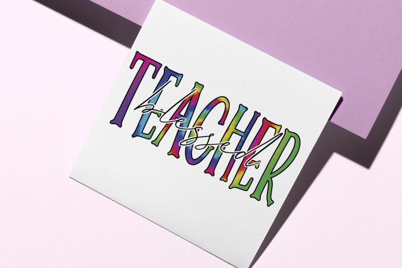 rainbow-tie-dye-blessed-teacher-sublimation