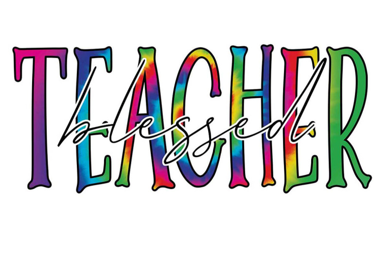 rainbow-tie-dye-blessed-teacher-sublimation