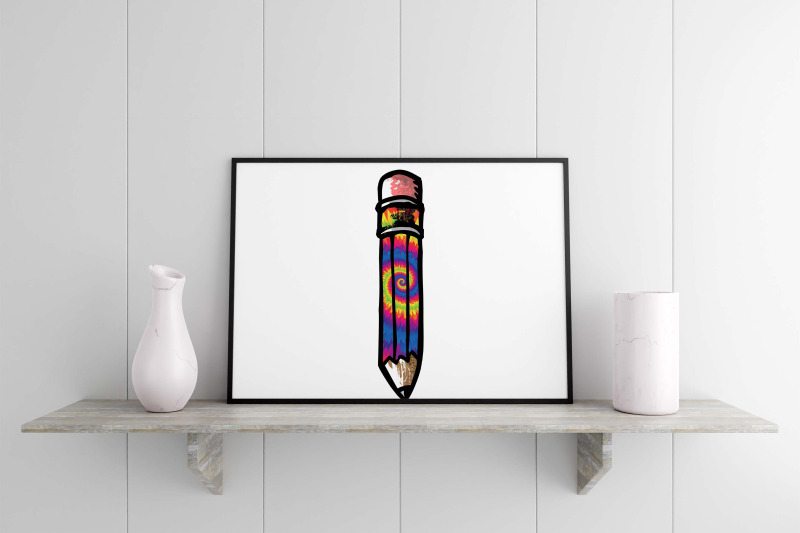 vibrant-rainbow-tie-dye-pencil-sublimation